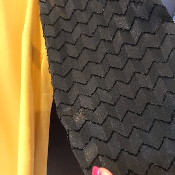 Jealous Tomato mustard and black sheer blouse - Picture 2 of 6